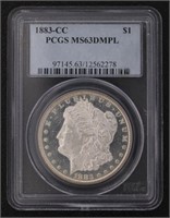 1883 MS63 DMPL Carson City Morgan SIlver Dollar