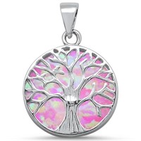 Amazing Pink Opal Tree of Life Pendant