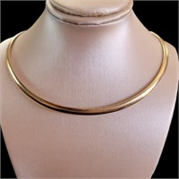 14kt Gold Elegant 18" Italian Omega Necklace