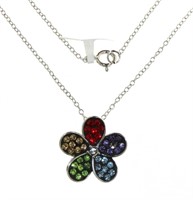 Beautiful Swarovski Multi Gemstone Flower Necklace