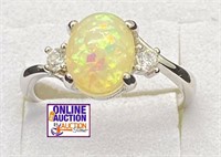 Oval White 1.20 CT Opal With Great Fire SZ 6
