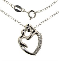 Diamond Accent Mother & Child Necklace