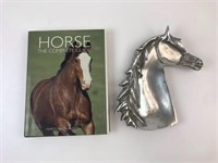 Large Horse Coffee Table Book & Metal Dish