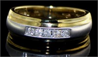 10kt Gold Gent's Two Tone Diamond Ring