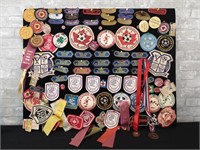 Vintage School Awards, badges on  a pinboard.