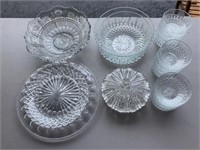Assorted Pressed Glass Serving Dishes