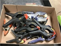 Flat of various sized clamps