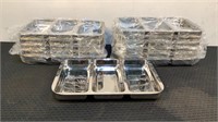 (12) 3 Compartment Stainless Steel Trays