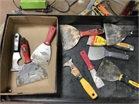 Lot of  putty knives and scrapers