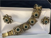 Vintage Coro Bracelet & Earring Set in Box