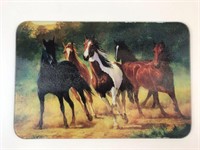 Running Horses Glass Cutting Board Or Tray 18"