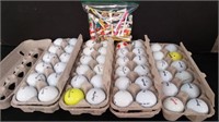 48 Golf Balls, pre-owned, good condition + tees