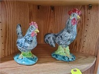 2 STANGL NUMBERED ROOSTER/CHICKEN