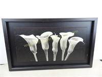 Wood Framed Flower Picture 30" X 18"