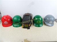 Lot of 4 Hardhats and Welding Mask