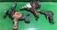Pair of drills and a glue gun