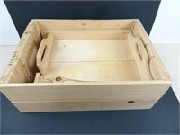 Wooden Crate With Tray 19" X  14"