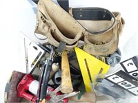 Tote of Assorted Tools and Related Items