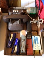 Vintage Antique office phone, stapler, sharpener