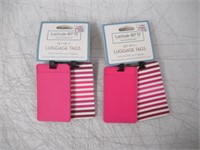 (2) Set Of 2 Luggage Tags With ID Cards Included