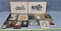 Large Lot of Antique Pictures- Some Tin