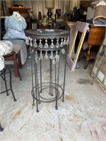 set of 3 iron nesting tables with crystals