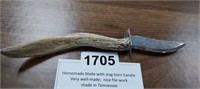 HOMEMADE STAG HORN HANDLE KNIFE