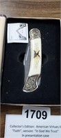 AMERICAN WEST GIFT TIN IN GOD WE TRUST KNIFE