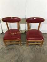 Pair of vintage red vinyl children’s chairs