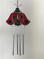 Small lady bug stained glass wind chime