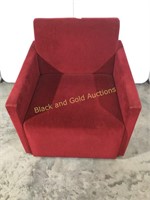 Mid century modern red "velvet" lounge chair