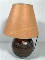 Metal lamp with shade