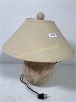 Pottery table lamp with floral design