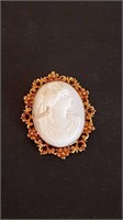 14K GOLD CAMEO BROOCH/PENDANT