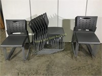 18 normal plastic school chairs.