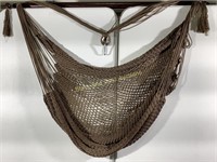 Single mesh hammock with wood stand