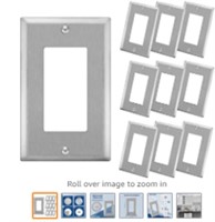 10 Pack - ELECTECK 1-Gang Metal Decor Wall Plate