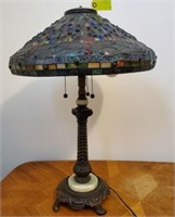 27” STAINED GLASS TIFFANY STYLE LAMP