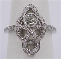 18K white gold lady's custom made diamond ring