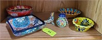 MEXICAN AND TURKISH POTTERY PAINTED PCS