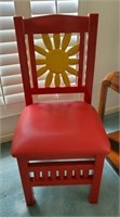 RED PAINTED CHAIR MEXICAN CHAIR