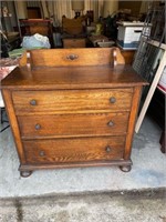 antique wood 3 drawer/chest dresser