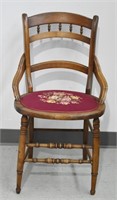 Antique Petite Point Arm Chair
