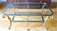 Glass & Gold Gilted Iron Coffee Table