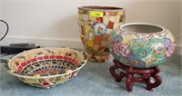 GROUP PLANTERS, MOSAIC, EMBOSSED, MISC