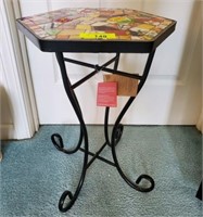 MOSAIC TILE TOP TABLE PLANT STAND
