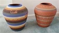 2 NAVAJO SIGNED POTTERY VASES
