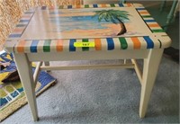 PAINTED WOODEN BENCH