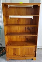 PINE 4 TIER BOOK SHELF WITH CABINET