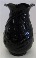 10" Tall Black Glass Vase